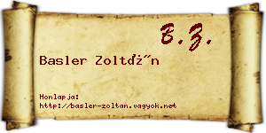 Basler Zoltán névjegykártya